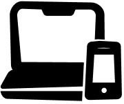 Icon of laptop and smart phone.