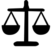 Icon of legal scales in harmony.